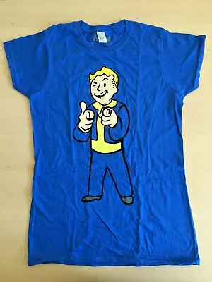 Fallout Vault Boy Official Women's Fit T-Shirt (Medium) (Royal Blue) 👕 NEW 👕 • £9.97