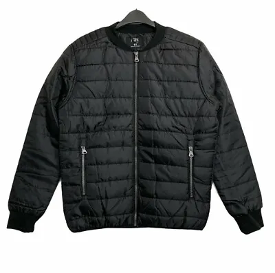 Mens Padded Quilted Coat Puffer Jacket Warm Winter Coat Zip Pockets GIFT BR331 • £11.69
