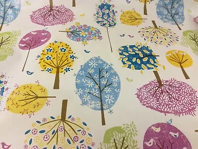 Fun Trees Multi PVC Vinyl Wipe Clean Oilcloth Tablecloth • £7.99