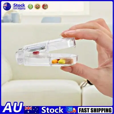 $6.86 • Buy AU Handy Drug Box Pill Case Cutter Box Tablet Cutter Splitter Medicine Holder