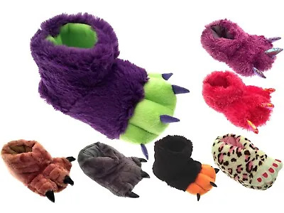 £5.95 • Buy Boys Girls Kids Childrens Novelty Xmas Slippers Boots Fluffy Monster Claw Feet