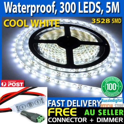 $9.99 • Buy 300 LEDs 5M 3528 SMD Waterproof 12V Cool White Strips Led Strip Lights Car Boat