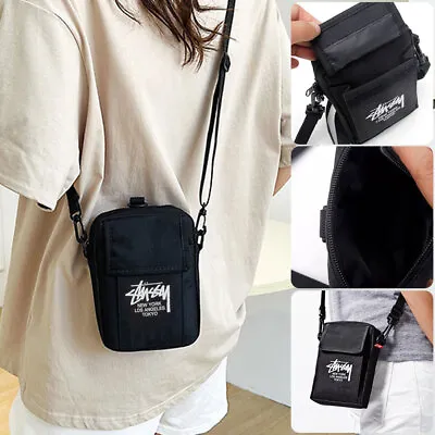 2023 Unisex Stussy Black Mens Shoulder Bag Cross Body Bag • £6.59