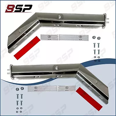 Stainless Mud Flap Hangers Angled Steel 1 Pair 1.125  Semi Truck Spring Loaded • $91.09