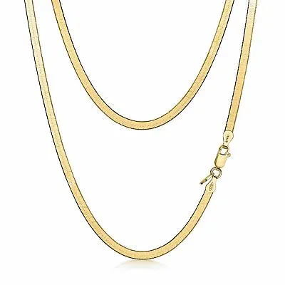 £21.99 • Buy Amberta 925 Sterling Silver Flat Snake Necklace For Women