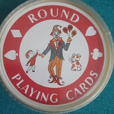   Vintage Round Playing Cards St Martin Souvenir In Plastic Case.  • $10