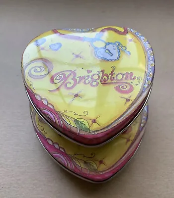 Lot 2 Pcs Small Vintage Brighton Heart Shaped Metal Tin Empty Boxes China • $9.94