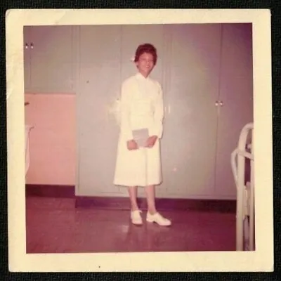 Vintage Photograph Nurse In Uniform Standing By Lockers • $7