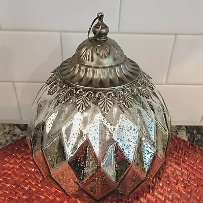 Beautiful Moroccan Style SILVER Glass Lanterns With LED Lighting - 3 Available • $17