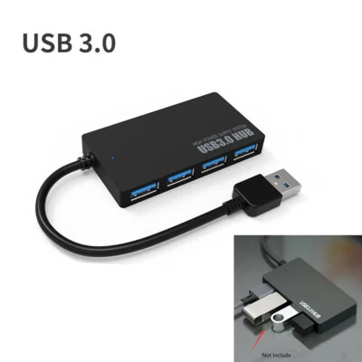 $15.73 • Buy USB 3.0 Hub Ultra-Slim Data 4 Port USB Splitter For Macbook Chrome Linux OS PS4