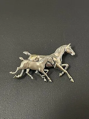 Vintage Sterling Silver Double Mustang Pin/Brooch • $80