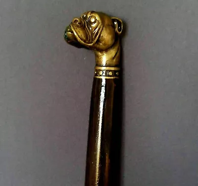 Vintage Cane Walking Stick Engraved Brass Designer Handle Victorian Wooden • $34.47