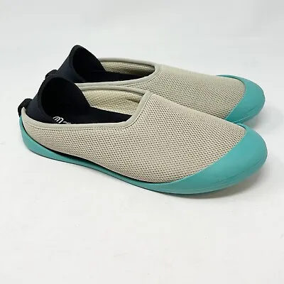 MAHABIS Unisex BREATHE SUMMER SLIPPERS With Removable Sole Tan Turquoise Size 39 • $19.99