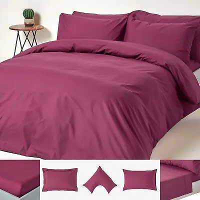 Egyptian Cotton Bed Sheets Duvet Cover Pillowcase 200 TC 400 TC Equivalent • £6.99