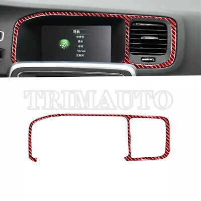 For Volvo S60 V60 Red Carbon Fiber Console GPS Navigation Panel Cover 2010-2017 • $16.99