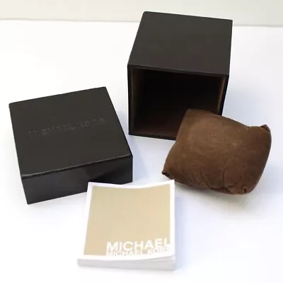 Michael Kors Empty Watch Box Brown With Cushion & Instructions VGC Short Lid • $9.98