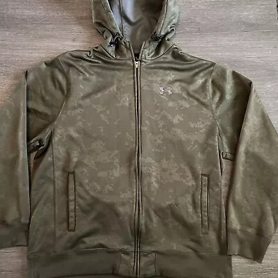 Under Armour Men's Rival Fleece Full Zip Hoodie Jacket Size L Olive Green Camo • $15.25