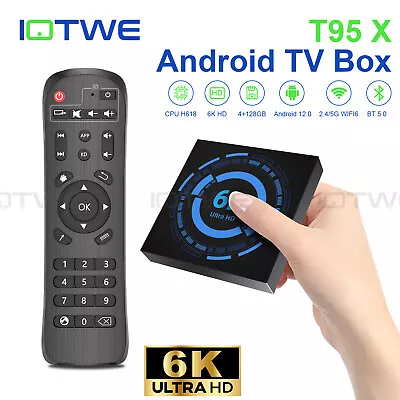 2024 T95 X Smart TV Box 4GB+128GB 6K HD 5G WIFI6 Android 12.0 Media Player BT UK • £30.09