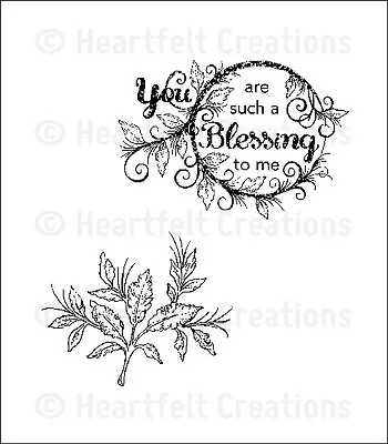 HEARTFELT CREATIONS PreCut Rubber Stamps YOU ARE SUCH A BLESSING TO ME HCPC3564 • £16.49