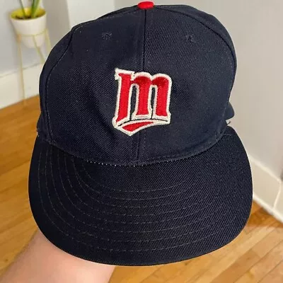 Vintage Annco MLB Minnesota Twins Navy Blue Snapback Hat Cap Made In USA Used • $14.99