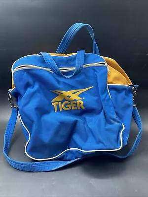 Vintage ASICS Tiger Blue Yellow Sports Gym Bag Tote Zippered Carry • $79.99