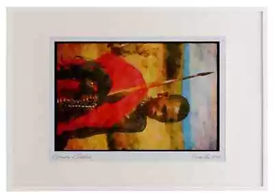 Kenya Africa 253000 Young Masai Warrior Watercolour Picture Frame • £66.99