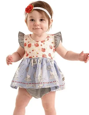 Matilda Jane Baby Girl Size 3 Months Bitty Ballerina Top Blue Bloomer Missing • $12.76