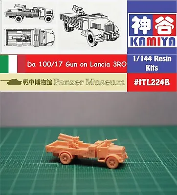 KAMIYA 1/144 WWII Italian Da100/17 Gun On Lancia 3RO Truck Resin Kit #ITL224B • $16.52