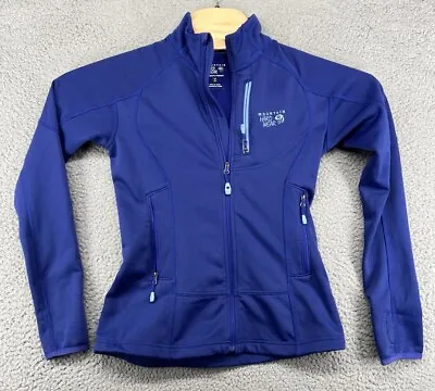 Mountain Hardwear Soft Shell Blue Full Zip Long Sleeve Thumbholes Women's XS • $19.15