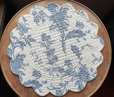 C&F Enterprises One Quilted Reversible Placemat Dusty Blue Botanical Florals • $8.95