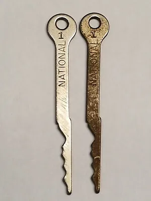 $12 • Buy Lot Of (2) National Cash Register #1 Flat Key Vintage Antique Lock NCR