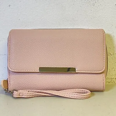 Mundi Big Fat Wallet RFID Blocking Clutch Organizer Removable Wristlet Pink Bag • $23.99
