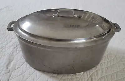 $25.95 • Buy Vintage Miracle Maid G2 Cast Aluminum Roaster Oval Dutch Oven Pot Cookware W-Lid