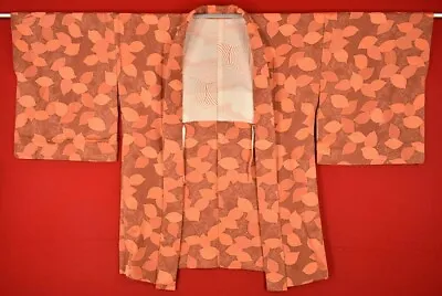 Vintage Japanese Kimono Silk Antique HAORI Kusakizome Dyed Textile/AA-34/610 • £46.80