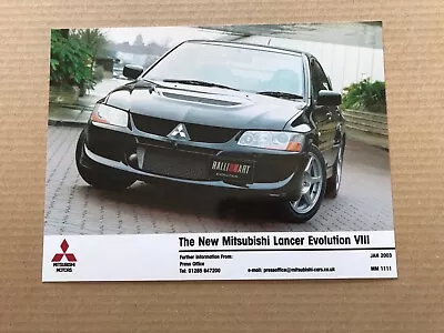 Mitsubishi Lancer Evolution VIII Press Photograph - Ralliart • $4.96