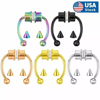 Fake Septum Magnetic Nose Ring Segment Helix Tragus Faux Clicker Non-Piercing • $5.93