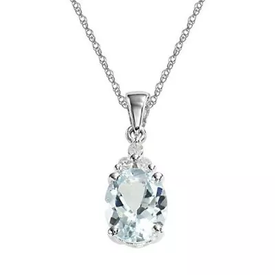 Sterling Silver Solitaire Crystal Birthstone CZ Pendant Necklace In Silver   • $8.99