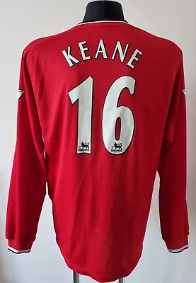 Manchester United 2000 - 2002 Home Football Umbro Player Issue Jersey #16 Keane • $420