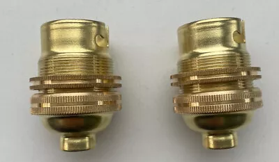 £8.50 • Buy 2 Pack. Unswitched. Brass BC B22 Lamp Holder. Shade Ring 10mm Hole. British Made