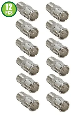 12 Pack F-type Quick Push-On Adapter Male-Female Coax Cable RG59 RG6 Connector • $10.89