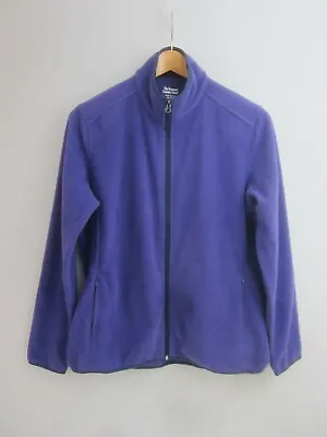 The Vermont Country Store Womens Large Purple LS Full Zip Fleece Jacket Sweater • $30.14