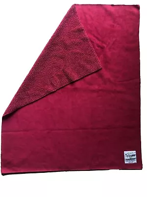 My Blankee Red Sueded Nubby Fleece Raw Edge Blanket Lovey 34  X 29  VGUC • $35.41