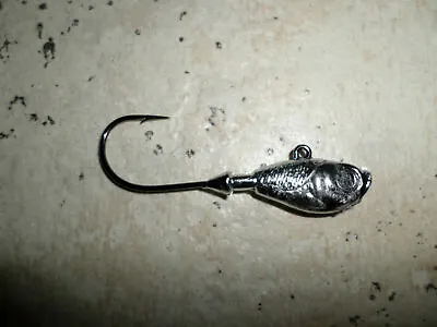 10 Unpainted Ultra Minnow Jig Heads Striper Fluke Walleye Lure BLACK NICKEL Hook • $13