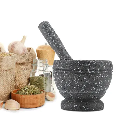 Manual Garlic Grinder Spice Herb Mortar Pestle Set Grinding Bowl Kitchen Tool #4 • $10.85