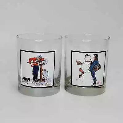 2 Arby's Pepsi Norman Rockwell Collectible Glasses Winter Scene 3 Of 4 & 4 Of 4 • $4.99