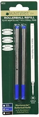 Montblanc Compatible Medium Rollerball Refill Blue (Pack Of 2) • $10.99