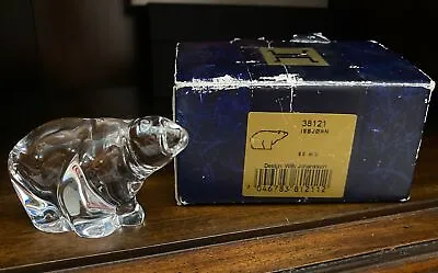 HADELAND Glassverk Norway Crystal Polar Bear Figurine Art Glass Paperweight • £36.85