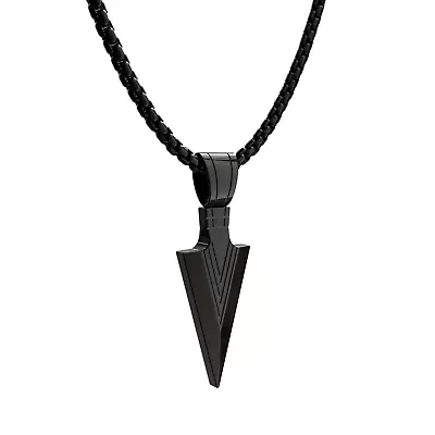Triangle Arrow Necklace Titanium Steel Men's Punk Hip-Hop Vintage Pendant Gift • $7.19