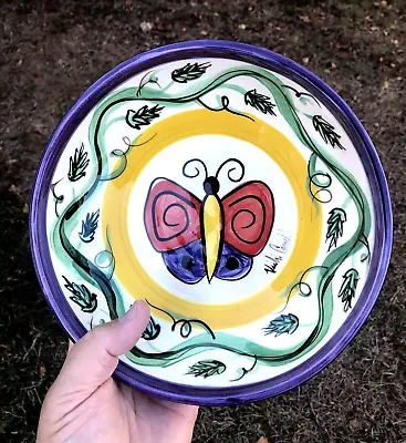 VICKI CARROLL 8  *BUTTERFLY BOWL* Beautiful Southern Hand Made Pottery • $30