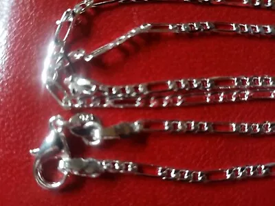 925 Solid Sterling Silver 28  Figaro Chain Necklace   FREE Gift Bag EXTRA LONG • £6.75